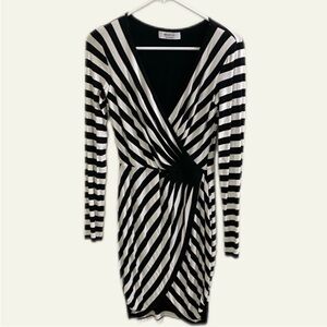 Bailey 44 Monochrome knit long sleeved Striped Long Sleeve‎ Dress
